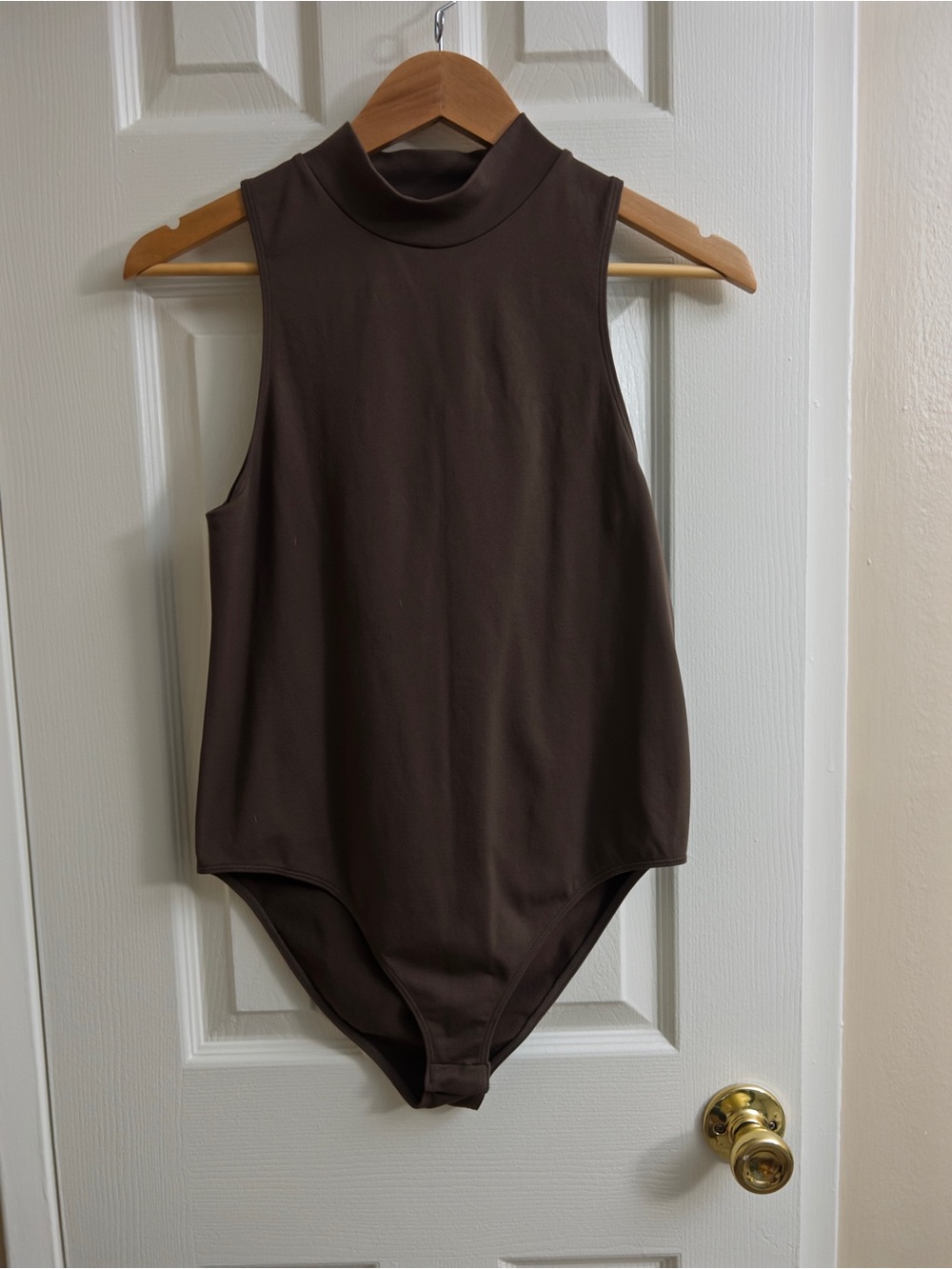 a new day Sleeveless Mock Neck Bodysuit - Dark Brown